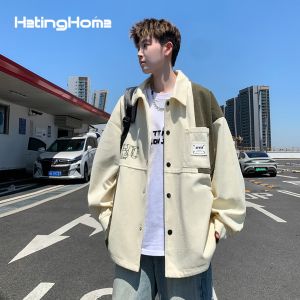 HetingHOME | Hetinghome Loose Mens Military Green Jacket Couples Style American Casual Long Sleeve Polyester Fiber Fashion Autumn Wear