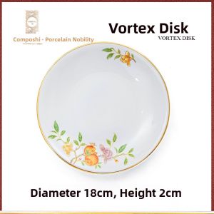 COMEPUSSI | Chinese Style Ceramic Bowl Household Use Elevated