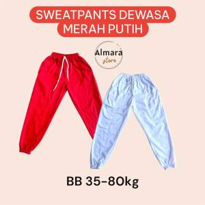 Sweatpants jogger merah putih celana merah putih spesial hari kemerdekaan