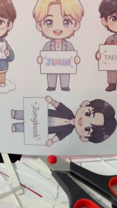 BTS Bias Cut-out Bubble Head Sticker/Paper For Srapbook or Souvenirs (A4) ✨