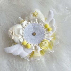 Cute Wing Cat Ear Badge Holder DIY Handmade Lace Grid Ribbon Badge Base Decorative Pin Case for Anime Ita Bag Goozi Display New
