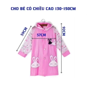 Áo mưa cho bé hình thú từ 35-45kg- áo mưa 1 người - from to - Oa shop Hi