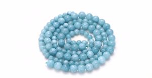 Hạt Đá Agate Aquamarine Tự Nhiên Hình Tròn Rời Dùng Làm Phụ Kiện Trang Sức Tự Làm Vòng Tay 1 Sợi Kích Thước 4/6/8/10/12mm