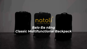Cặp sách nam nữ Natoli nhiều ngăn chống nước cấp 2 cấp 3 đi học Balo Đa năng - Classic Multifunctional Backpack B17