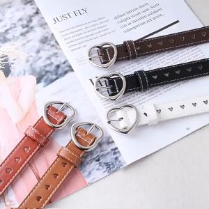 Korean Retro Simple Belt Fashionable Hollow Love Hearts Buckle Belt Sweet Versatile PU Leather Belt Tali Pinggang Perempuan