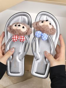 Cute Cartoon Womens Thong Slippers Summer Outdoor Wear Soft Bottom Fashionable 2024 New All-Match Internet Famous INS Sandals