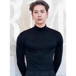 เสื้อยืดคอกลมแขนยาวทรงสลิมฟิตสำหรับผู้ชาย ผ้าขนแกะสไตล์เยาวชน ฤดูใบไม้ผลิ 2025 แบรนด์ Yulin เสื้อชั้นในที่สวมใส่สบาย