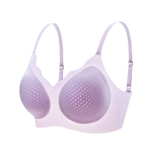 Aimo | Seamless Anti-Sagging Thin Womens Bra Underwear Ensemble Nylon Material Fixed Strap V-Neck Summer Cool Feeling No Underwire
