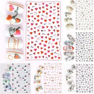 Sticker Dán Móng Tay 3D Chống Nước Hoạ Bông Hoa Color Floral / Hồng Hạc Flamigo Romatic Love / Tình Yêu Họa Tiết Trái Tim /Nails sticker Series F079 - F084