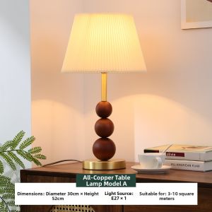 ZHENMEIJU | Retro Antique Copper Bedside Lamp