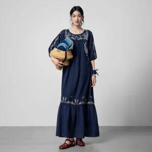 Embroidery Texture Lace Stitched Dress
