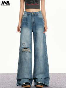 กางเกงยีนส์ขากว้างทรงหลวมเอวต่ำสำหรับผู้หญิง กางเกงขายาวทรงหลวมสบายๆ สำหรับฤดูร้อน ทรงหลวมสบายๆ ทรงหลวมสบายๆ