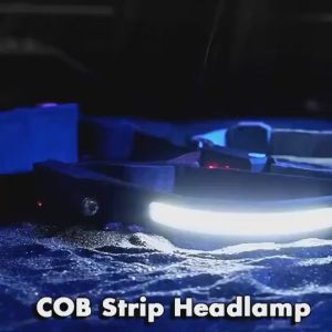 ไฟฉายคาดหัว LED ไฟหน้าแบบเซนเซอร์ ไฟหน้าแบบชาร์จไฟได้ 6 โหมดแสงสีขาว/สีแดงไฟฉายคาดศีรษะที่แข็งแกร่งน้ำหนักเบากัน