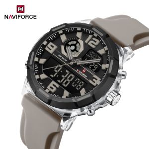 Naviforce | NAVIFORCE Men Military Quartz Watch 50M Waterproof Sports Wristwatch Slate Gray Dial White Arabic Numeral Scale Male Watch