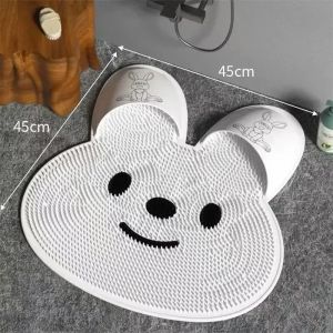 Shower Foot Scrubber Mat Back Washer Back Exfoliating Bath Wash Pad Wall Mounted Slip Suction Cups Foot Scrubber Shower Foot Mat