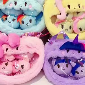 Hasbro | My Little Pony Plush Ita Bag Kawaii Pinkie Pie Twilight Sparkle Crossbody Bag with Clear DIY Window for Doll Display Gift