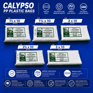 Calypso (08) Clear PP Plastic Bags – Ideal for Repacking Available in Various Sizes [2000 Pcs]