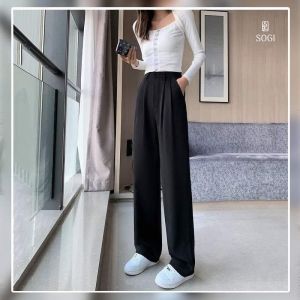 Quần Tây nữ ống rộng lưng cao culottes ống xuông dài