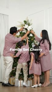 Kidzclusive - FAMILY SET CHERRY Dress Natal Kemeja & Baju Natal Couple Family Set