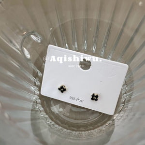 AQI Minimalist Small Square Diamond Stud Earrings for Women Daily Work Clothing Versatile Elegant Earrings Special-Interest Design Fancy Earrings