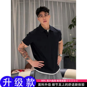 Áo Thun Polo Tay Ngắn Màu Xám Phong Cách Mỹ Anh Mùa Hè Cho Nam Áo Thun Thường Ngày Dáng Rộng Không Cần Ủi Thoải Mái Thoáng Khí