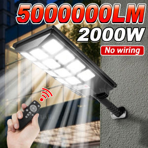500000LM 2000W LED Solar Lamp Outdoor Waterproof Solar Light Human Body Sensing Flood Light Wall Lamp Suitable For Garden Street