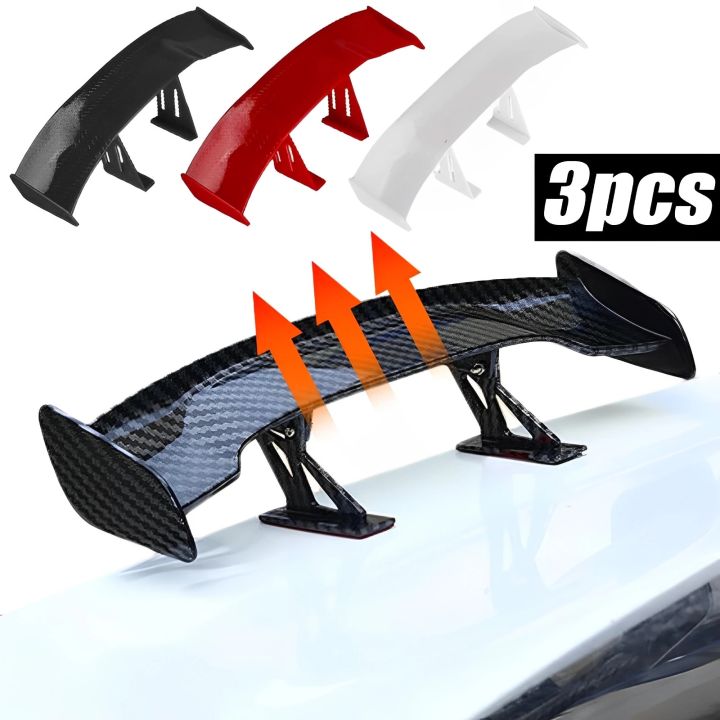 Universal Car Tail Wing Carbon Fiber Look Mini Modified Black White Red  Tail Wings Model Auto Styling Decoration Car Accessories