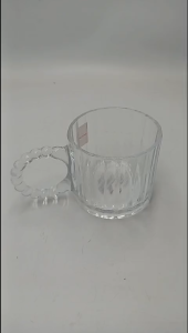 Cốc Thủy Tinh Uống Trà Cafe Quai Chuỗi Ngọc Decor Dung Tích 300 ML