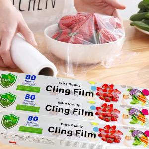 Eco King Extra Quality Cling Film 30cm x80m | Durable High Stretch Large Capacity | Ideal for Restaurant & Home Kitchen Use
