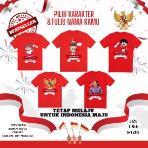 kaos anak kemerdekaan Indonesia HUT RI dirgahayu Republik Indonesia nama suka suka custom