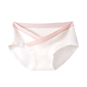 MiiOW | กางเกงชั้นในผ้าฝ้ายแท้เอวต่ำสำหรับหญิงตั้งครรภ์ กางเกงขาสั้นทรงสามเหลี่ยมป้องกันแบคทีเรีย ชุดชั้นในผู้หญิง ชุดชั้นในผู้หญิง
