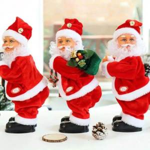 Electric Santa Claus Twerking Elderly Doll Buttock Shaking Xmas Figurine Dancing Christmas Music Toy for Party Christmas