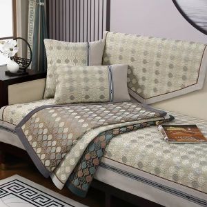 New 2025 Sofa Cushion Real Wood Straight Row Faux Slipcover Four Seasons Universal Anti-Slip Sofa Cover Cloth Sofa Scarf