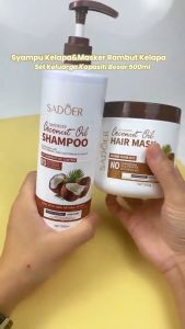 SADOER Coconut Bliss 5-in-1 Hair & Body Care Bundle - Shampoo Hair Mask Body Lotion Facial Mask & Free Oil Treatment