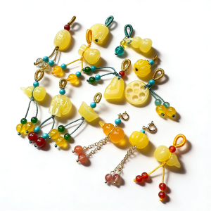 Second Generation Handmade Bead Bracelet Resin Wax Drop Dangle Bracelet Lotus Pod Pendant DIY Ethnic Style Accessories