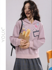 YOUXIANG | Áo Hoodie In Hình Phong Cách Ngọt Ngào Nữ