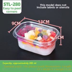 Fresh Fruit Slice Storage Box Plastic Divided Transparent Disposable