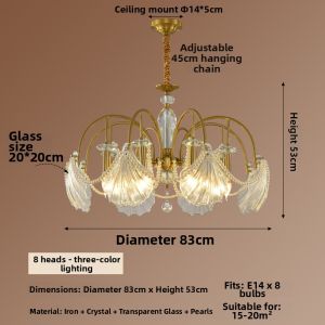 OUCHAO | Eye-Protective Modern Minimalist Crystal Petal Chandelier
