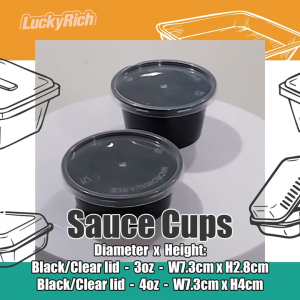 LuckyRich - Sauce Cups 3oz & 4oz 100pcs per pack - sauce cups with lids