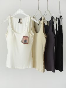 Áo Len Lông Cừu Lụa Co Giãn Ôm Vừa Vặn Áo Ngực Một Mảnh Không Tay Áo Khoác Mùa Thu Áo Khoác Ngoài Màu Trơn Đa Năng