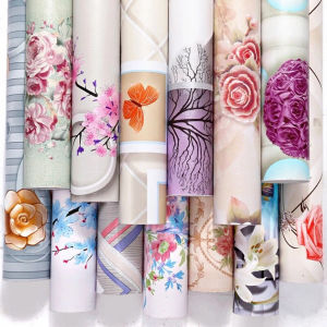 Wallpaper Stiker Dinding Wallstiker Sticker 45 cm x 1 m Motif Bunga Mawar Daun Sakura Ranting Pink