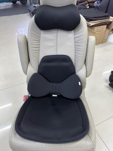 Exgel Car Seat Cushion Gel Filled Leather Backrest Support Automobile Comfortable Lumbar Pillow Natural Cotton Fiber Filled