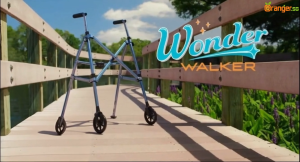 Folding Walking Aid with Wheels Adjustable Height Portable Aluminium Walker for Elderly
