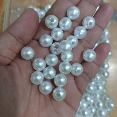 10mm Plastic Pearl Beads White 20pcs per pack