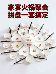 จานดอกไม้กระดูกสัตว์ล้วน จานหัวใจ จานอาหารลึก ชุดจานสำหรับใช้ในบ้าน จานเซอร์รามิคสไตล์ยุโรป จานสร้างสรรค์ จานขนาด 8 นิ้ว