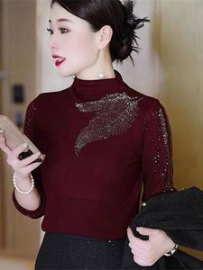 QIAOXIZI | Warm and Slimming Mom Fashion Base Layer Turtleneck Top