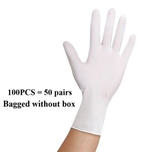 10-100PCS White Nitrile Disposable GlovesLatex FreePowderHousehold Gloves for Cooking Food Safe Cleaning Work Glove