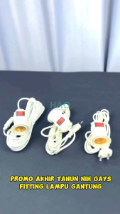 E27 Fitting Lampu Gantung Kabel 3m 3 Meter 5m 5 Meter 10m 10 Meter Fitting Lampu Gantung Saklar