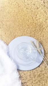 Gelas Kaca Transparan Estetik & Cangkir Kopi Teh Lengkap dengan Alas Piring & Sendok