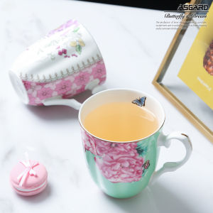 Handmade Bone China Christmas Gift Royal Asgard European Style Creative Coffee Cup Gold-Decorated Water Cup for Adults